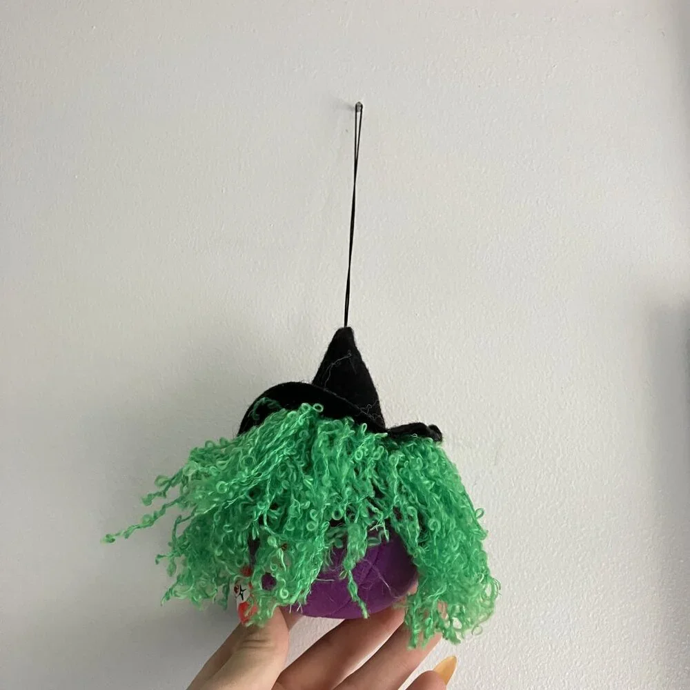 Vintage 1980s‎ Russ Bouncing Boo Buddies Halloween Plush Purple Witch Hanging